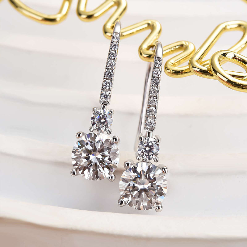 Louily Moissanite Classic Round Cut Stud Earrings - louilyjewelry