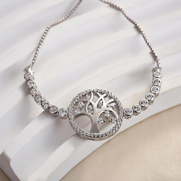 Louily Women's Life Tree Bolo Bracelet In Sterling Silver