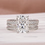 3.5Ct Radiant Cut White Gold Moissanite Diamond Wedding Ring with Criss Cross Band - louilyjewelry