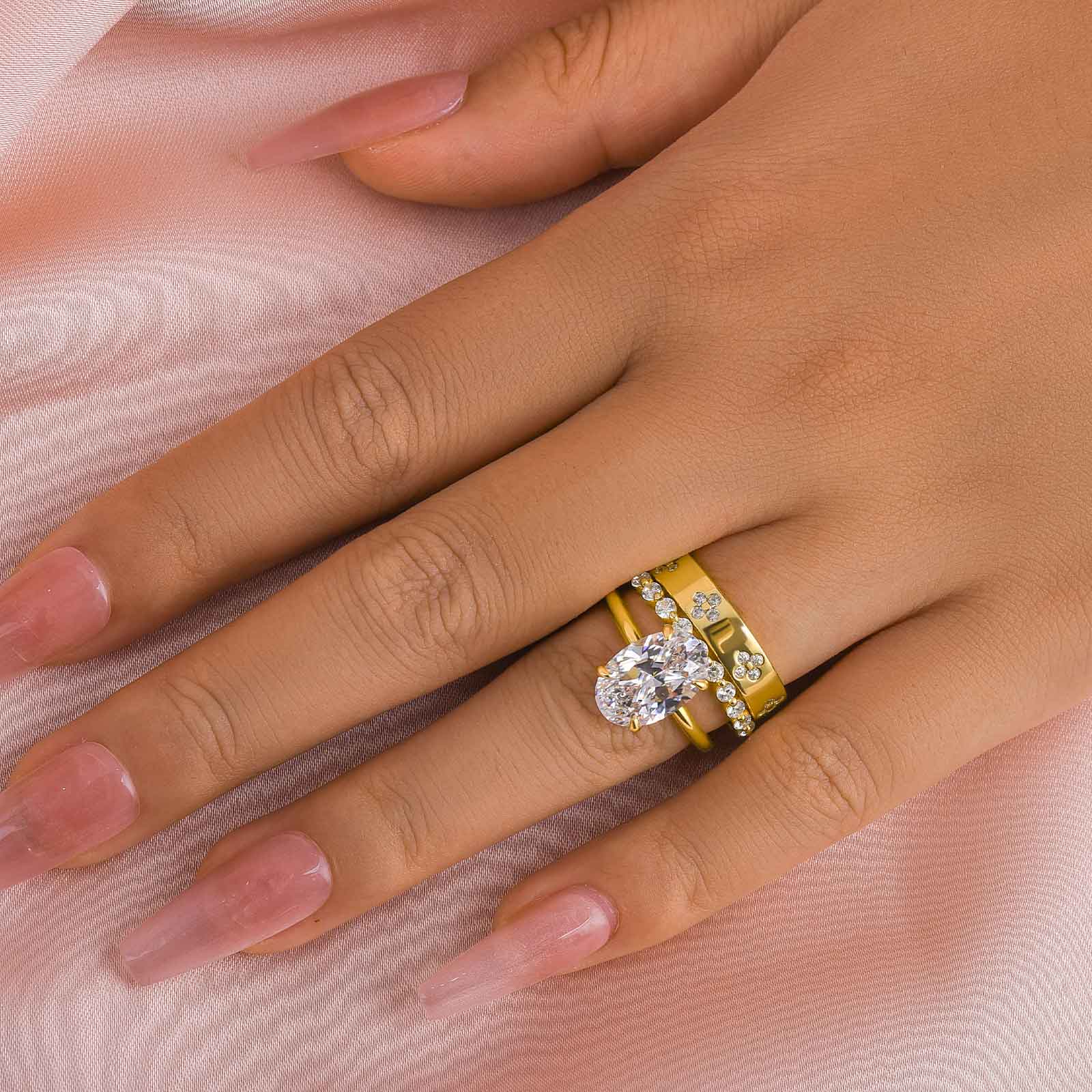 Louily Noble Oval Cut 3PC Ring Set For Women - louilyjewelry