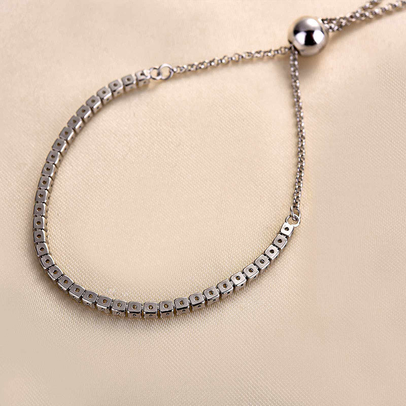 Louily Stunning Round Cut Tennis Bracelet For Women In Sterling Silver - louilyjewelry