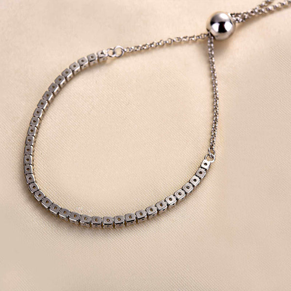 Louily Stunning Round Cut Bracelet For Women In Sterling Silver