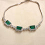 Louily Luxury Emerald Cut Emerald Green Bracelet for Women In Sterling Silver - louilyjewelry