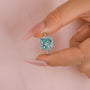 Louily Exquisite Halo Cushion Cut Cyan Blue Engagement Ring In Sterling Silver - louilyjewelry
