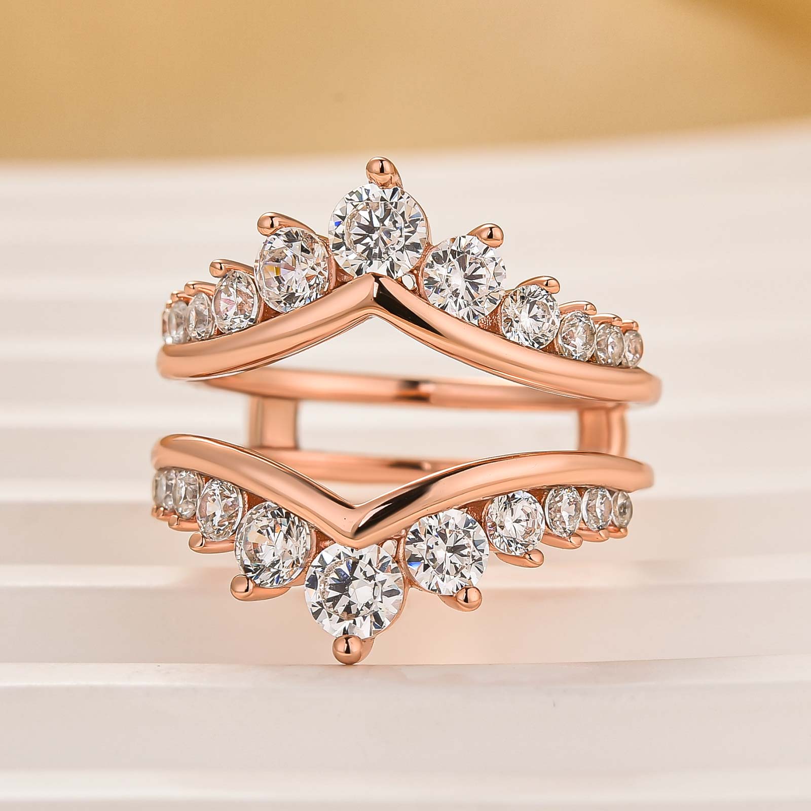 Louily Fashion Round Cut Jacket Wedding Band For Women In Sterling Silver