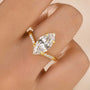 S925 3.0Ct Marquise Cut V-Shaped Pavé Engagement Ring For Everyday Wear