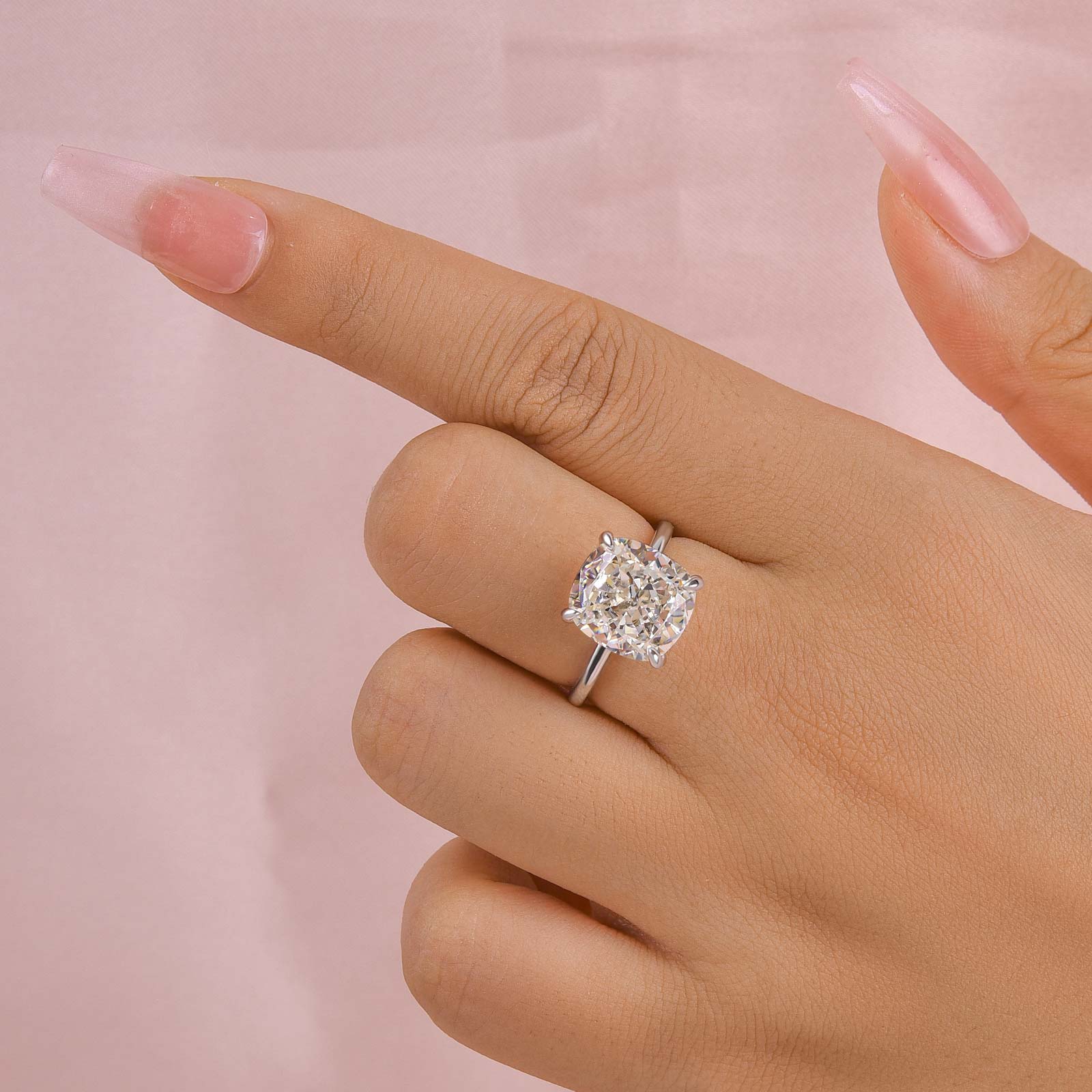 Louily Precious 6.0CT Cushion Cut Engagement Ring In Sterling Silver - louilyjewelry