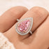 3.5 Carat Double Halo Pear Cut Engagement Ring Travel Ring - louilyjewelry