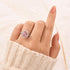 4.0Ct Halo Oval Cut Pink Engagement Ring For Women In Sterling Silver - louilyjewelry