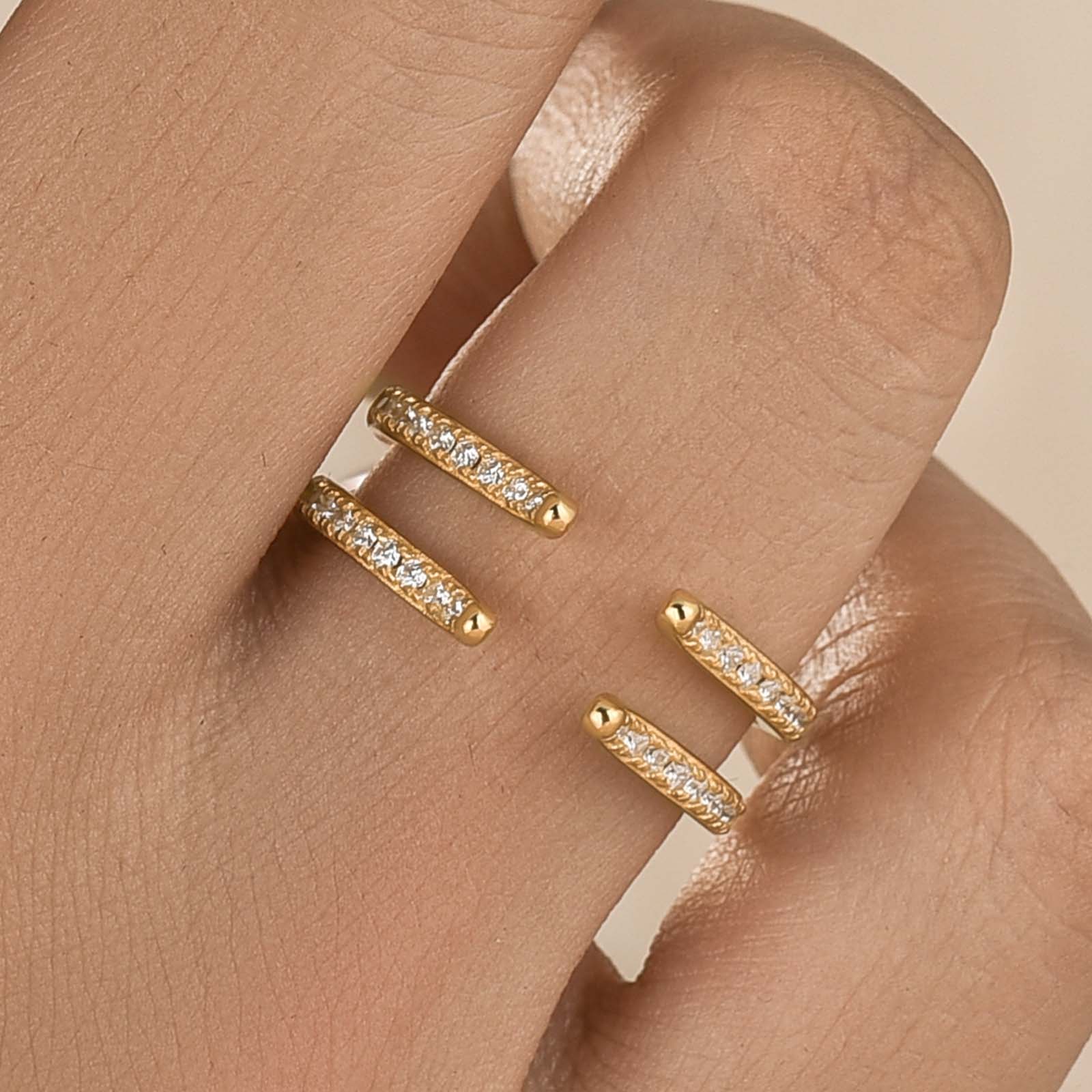 S925 Moissnaite 0.36Ct Round Cut Pave Stackable Open Enhancer Band For Daily Wear