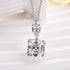 Louily Stunning Asscher Cut White Sapphire Necklace In Sterling Silver - louilyjewelry