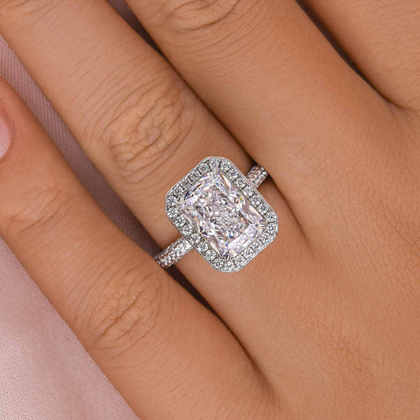 Louily Noble Halo Radiant Cut Engagement Ring