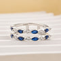 1.0Ct Blue & White Stone Unique Insert Wedding Band Engagement Ring Enhancer - louilyjewelry