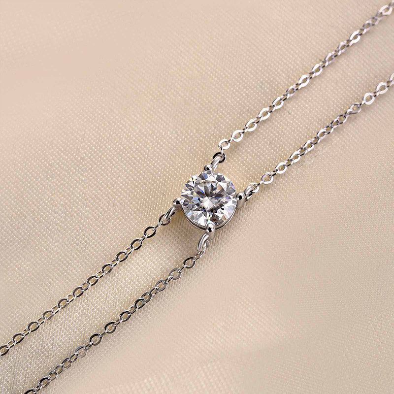 Louily Moissanite Excellent 4 Prongs Round Cut Bracelet - louilyjewelry