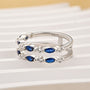 1.0Ct Blue & White Stone Unique Insert Wedding Band Engagement Ring Enhancer - louilyjewelry