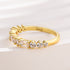 Louily Fashion Yellow Gold Half Emerald & Round Cut Diamond Wedding Band In Sterling Silver - louilyjewelry