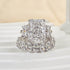 Louily Luxurious Three Stone Radiant Cut Wedding Set In Sterling Silver - louilyjewelry