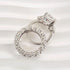 Louily Luxurious Three Stone Radiant Cut Wedding Set In Sterling Silver - louilyjewelry
