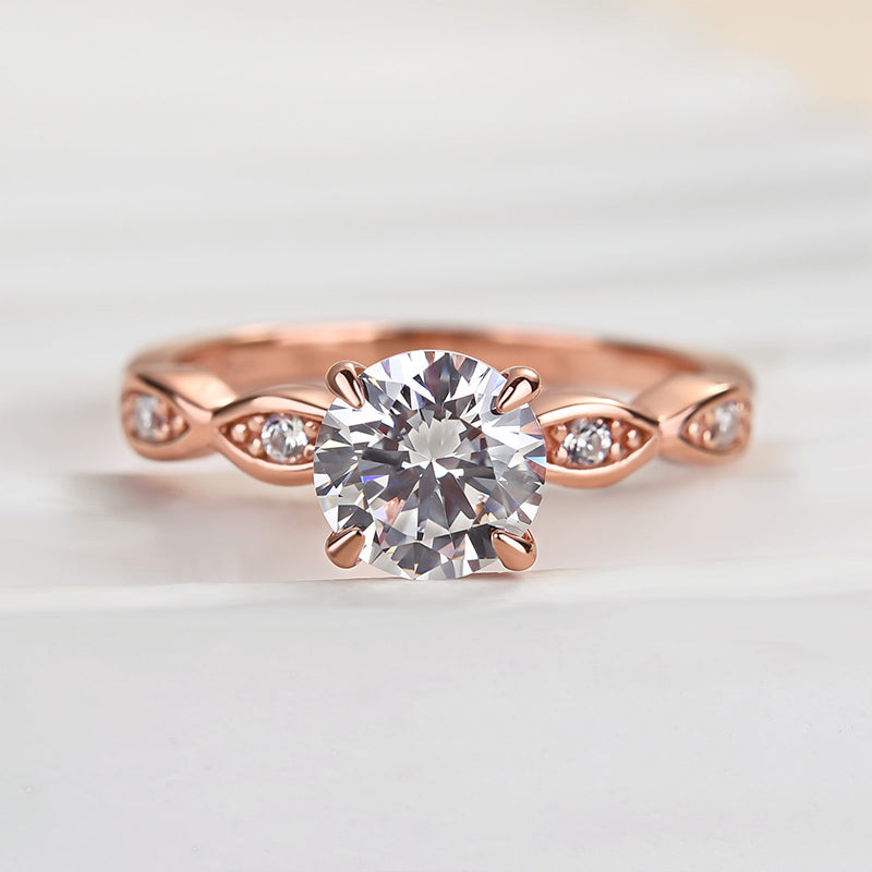 Louily Rose Gold Round Cut Promise Ring - louilyjewelry