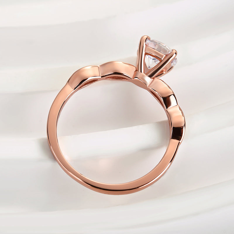 Louily Rose Gold Round Cut Promise Ring - louilyjewelry