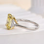 Louily Yellow Stone Radiant & Triangle Cut Three Stone Engagement Ring In Sterling Silver - louilyjewelry