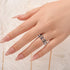 Blue and White Insert Wedding Band Worn on Hand