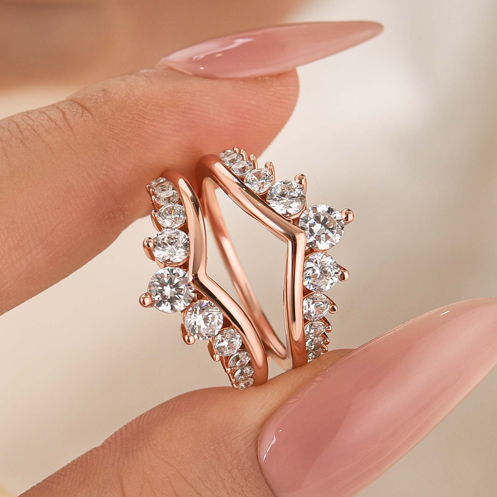 Louily Fashion Round Cut Jacket Wedding Band For Women In Sterling Silver