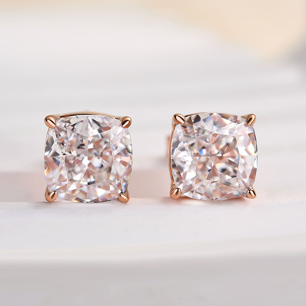 Louily Cushion Cut Sterling Silver Women's Stud Earrings