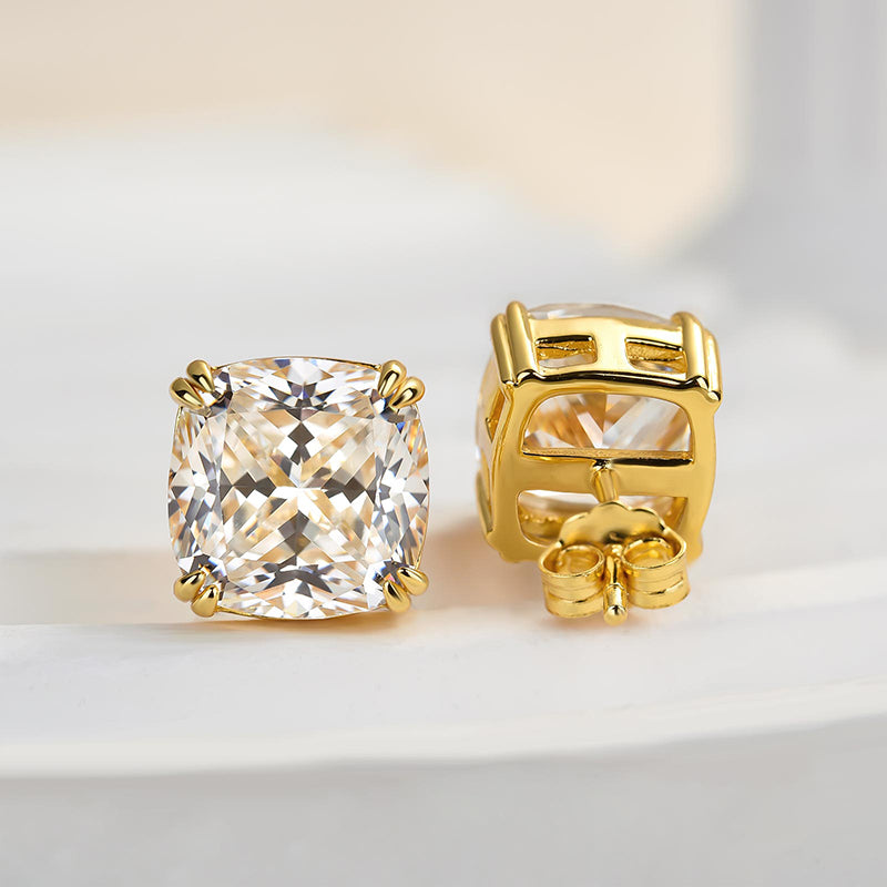 Louily Stunning Sterling Silver Cushion Cut Stud Earrings for Women - louilyjewelry