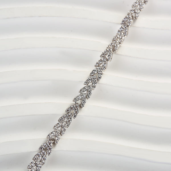 Louily Fashion Wheat Ear Design Bracelet For Women In Sterling Silver