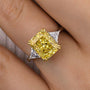 Louily Yellow Stone Radiant & Triangle Cut Three Stone Engagement Ring In Sterling Silver - louilyjewelry