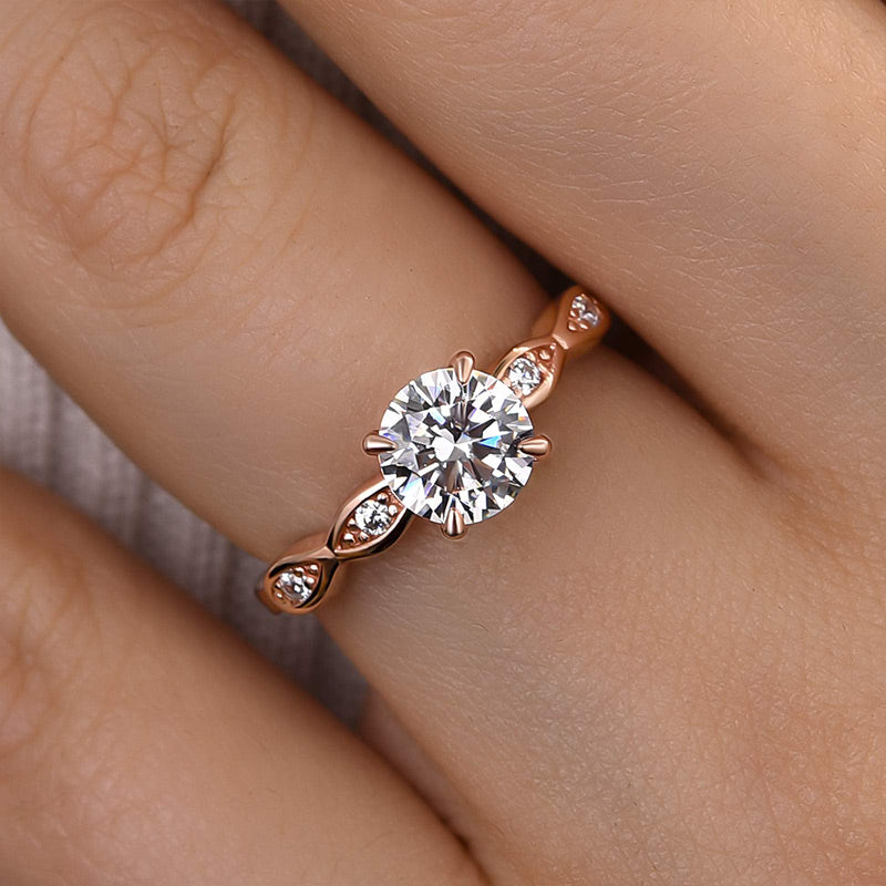 Louily Rose Gold Round Cut Promise Ring - louilyjewelry