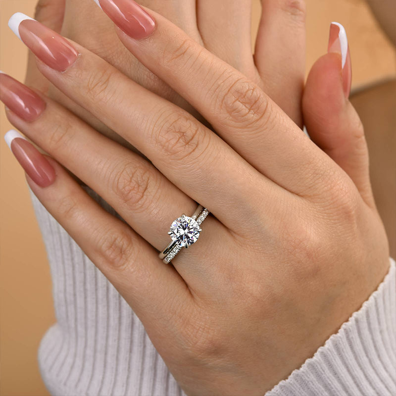 Louily Classic Full Eternity Thin Wedding Band For Women In Sterling Silver - louilyjewelry