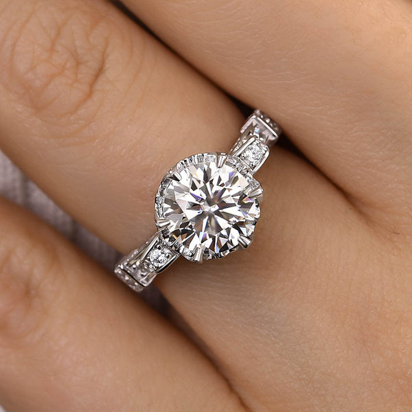 Louily Moissanite 2.0 Carat Engagement Ring For Women