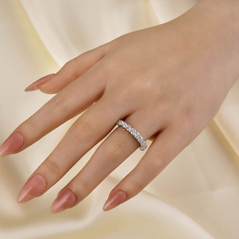 Louily Classic Half Eternity Round Cut Wedding Band - louilyjewelry