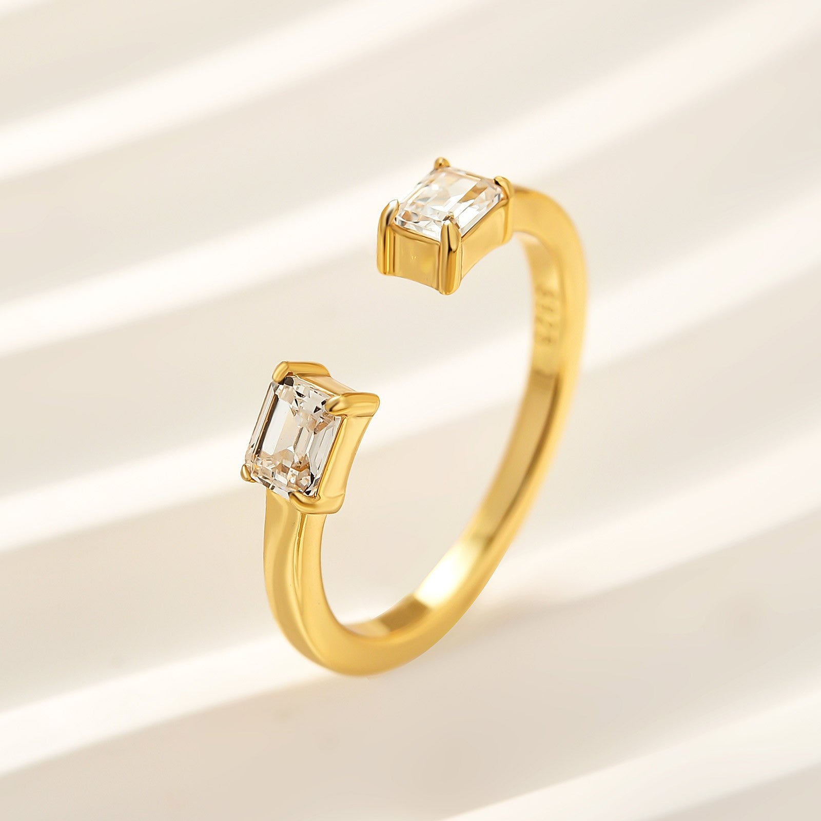 0.6Ct Emerald Cut Open Insert Wedding Band Engagement Ring Enhancer