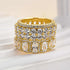 Yellow gold cushion cut 4PC wedding band set