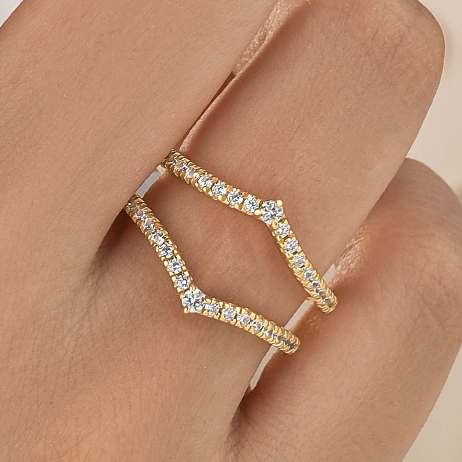 Vintage 0.34Ct Engagement Ring Stackable Enhancer Wedding Band In Sterling Silver
