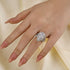 Louily Vintage Split Shank Halo Pear Cut Engagement Ring In Sterling Silver - louilyjewelry