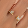 S925 0.56Ct Pear&Round Cut Open Band Stackable Enhancer Wedding Band For Women