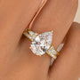 S925 4.0Ct Pear Cut Hidden Halo Enhancer Stackable Wedding Sets For Everyday Wear