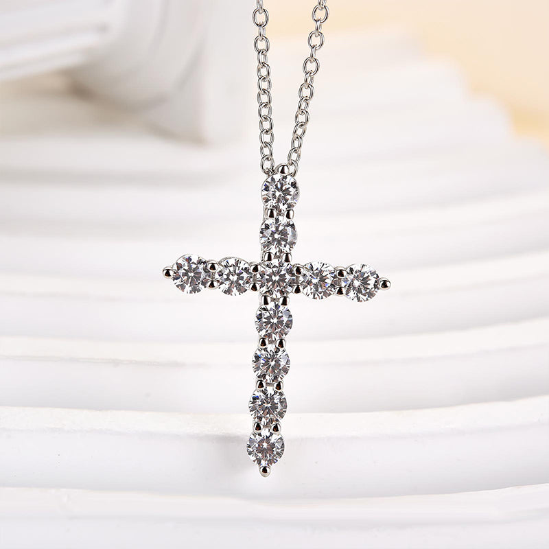 Louily Sterling Silver Fashion Cross pendant Necklace - louilyjewelry