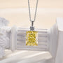Elegant Yellow Sapphire Radiant Cut Pendant Necklace In Sterling Silver - louilyjewelry