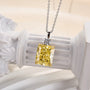 Elegant Yellow Sapphire Radiant Cut Pendant Necklace In Sterling Silver - louilyjewelry