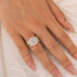Radiant Cut Engagement Ring and Pavé Bands on Hand
