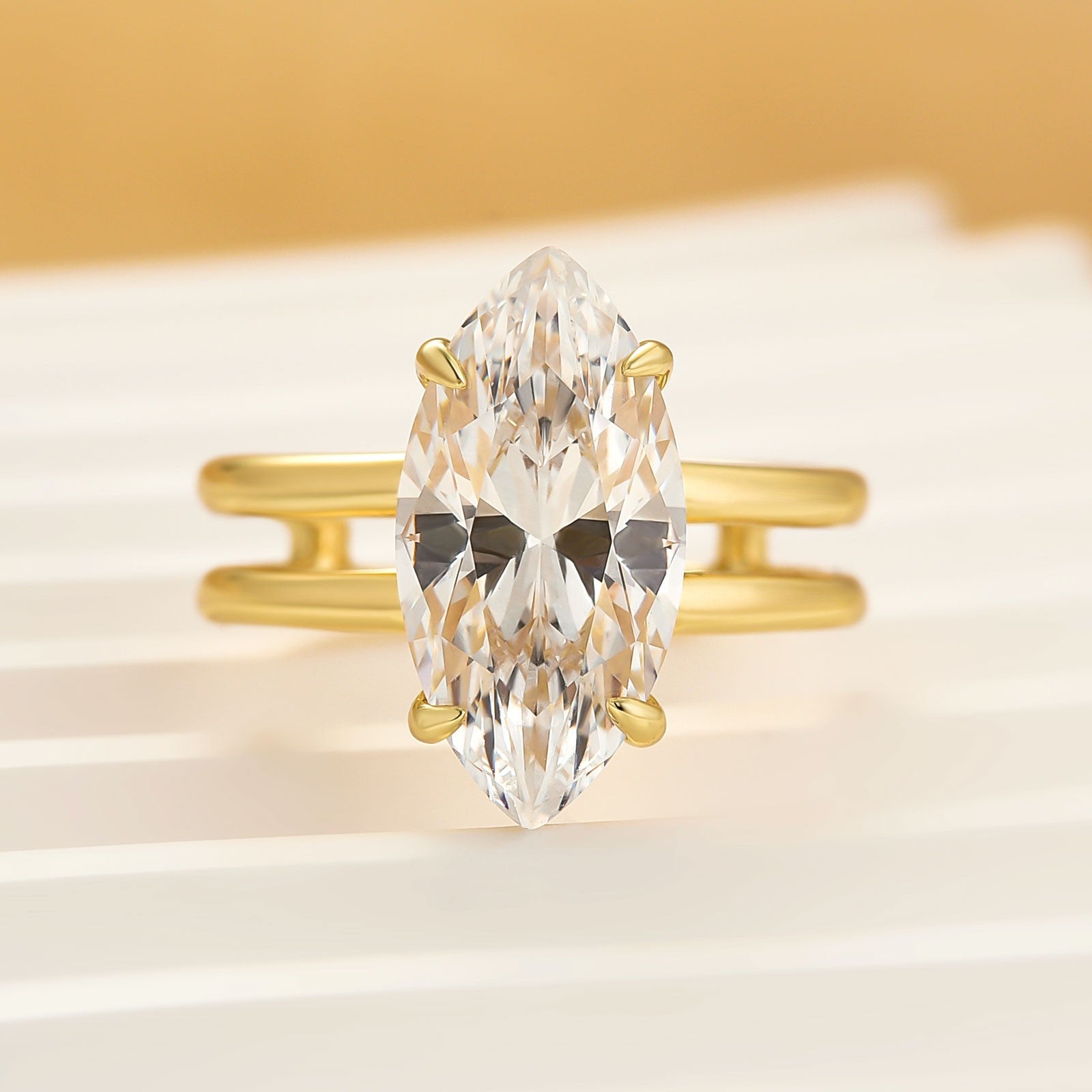 Unique 4.0Ct Marquise Cut Solitaire Engagement Ring Travel Ring