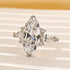 4.0Ct Marquise Cut White Stone with Round & Marquise Cut Side Stone Engagement Rings - louilyjewelry