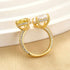 Toi et Moi Pear & Radiant Cut Engagement Ring Travel Ring For Women - louilyjewelry