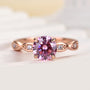 Louily Pink Stone Rose Gold Round Cut Promise Ring - louilyjewelry