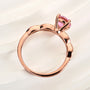 Louily Pink Stone Rose Gold Round Cut Promise Ring - louilyjewelry